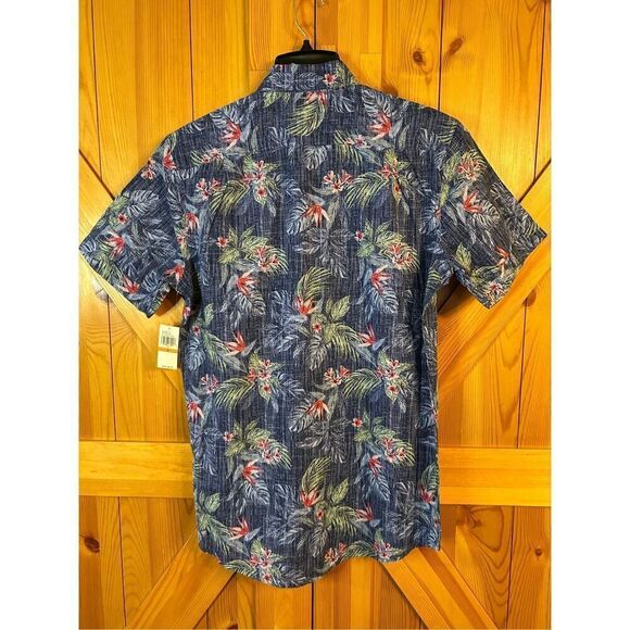 Izod Saltwater Shirt Mens Small Blue Tropical Short Sleeves Button Up NWT (0197) - Picture 6 of 7